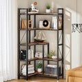 5-Tier L-Shaped Corner Bookshelf with Metal Frame N403363