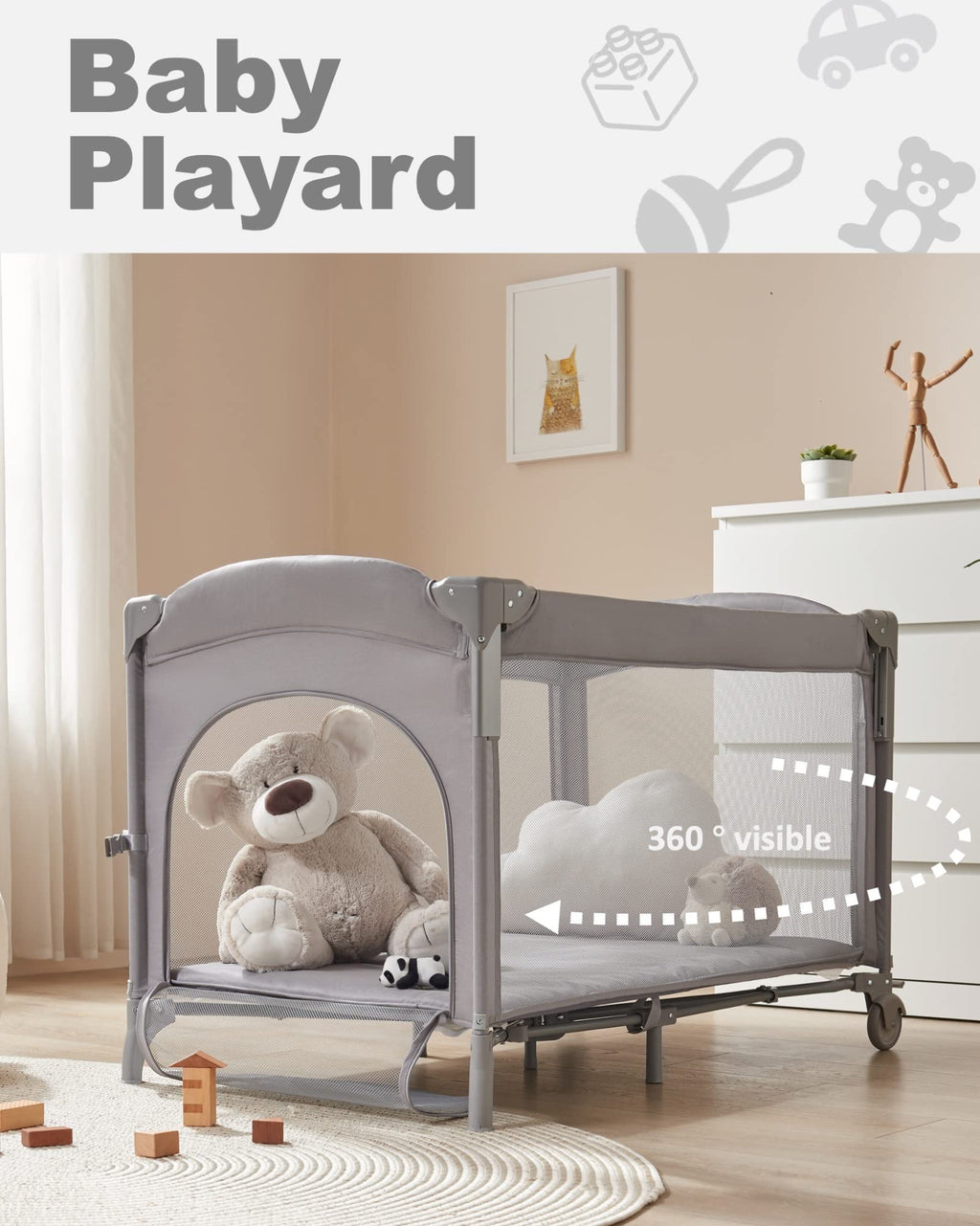 4 in 1 Baby Bassinet Bedside Sleeper Q311