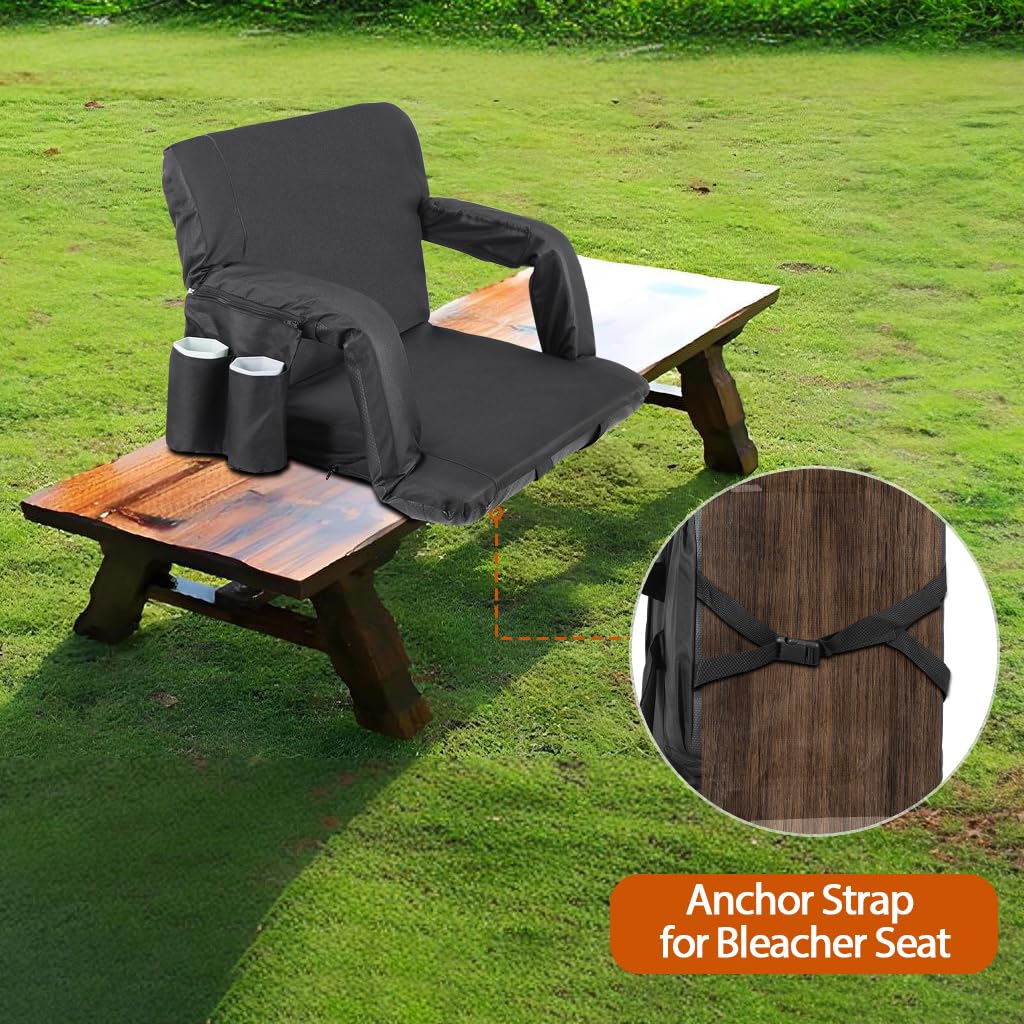 2 Pack Folding Bleacher Chairs with Cushion C388070