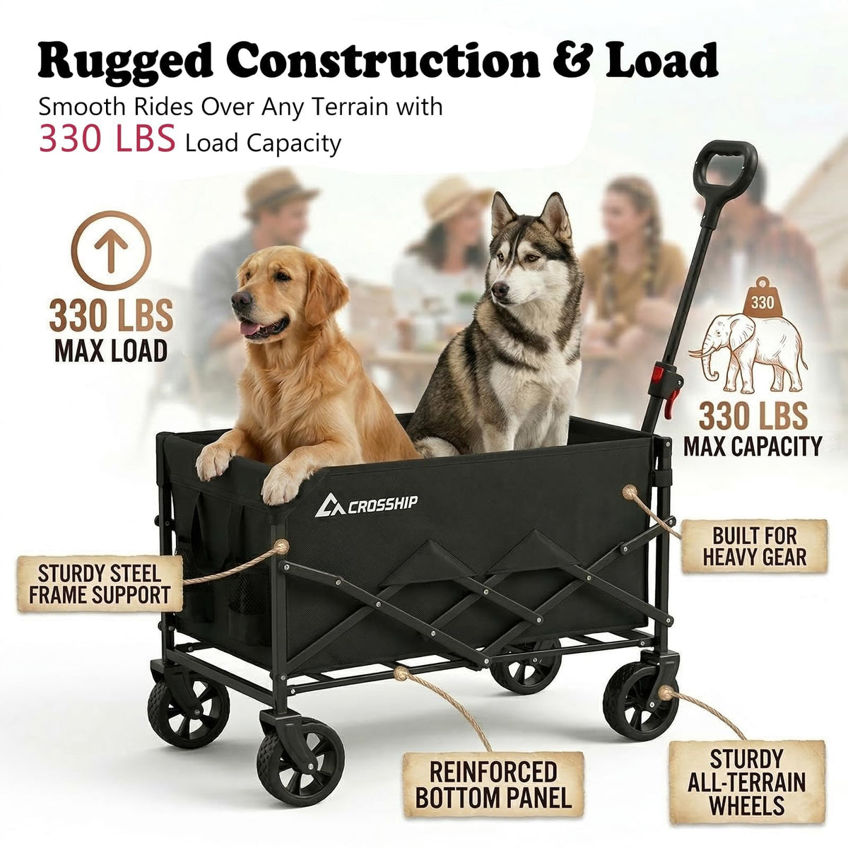 Folding Pet Wagon with Pet Pad M5672