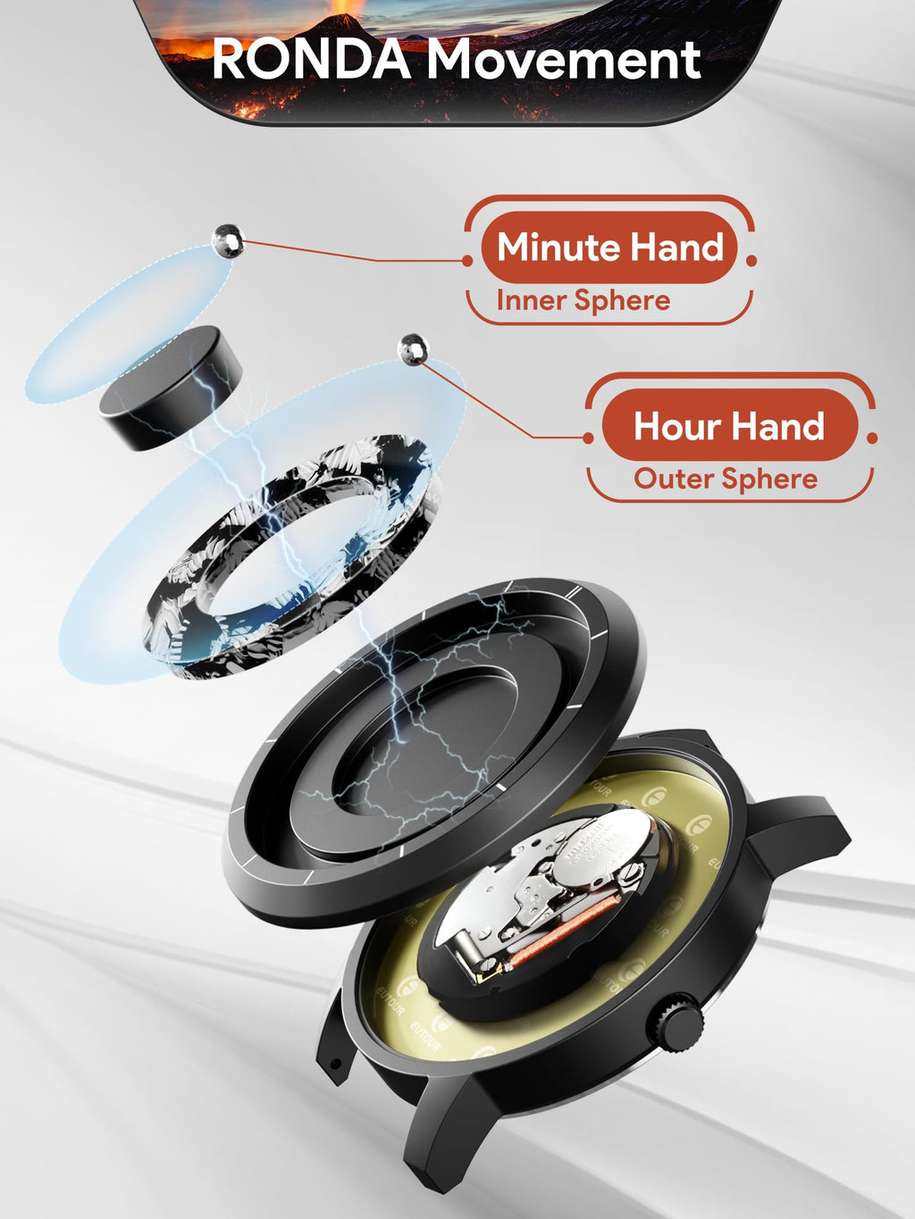 Magnetic Quartz Watch with Stainless Steel Band S986230