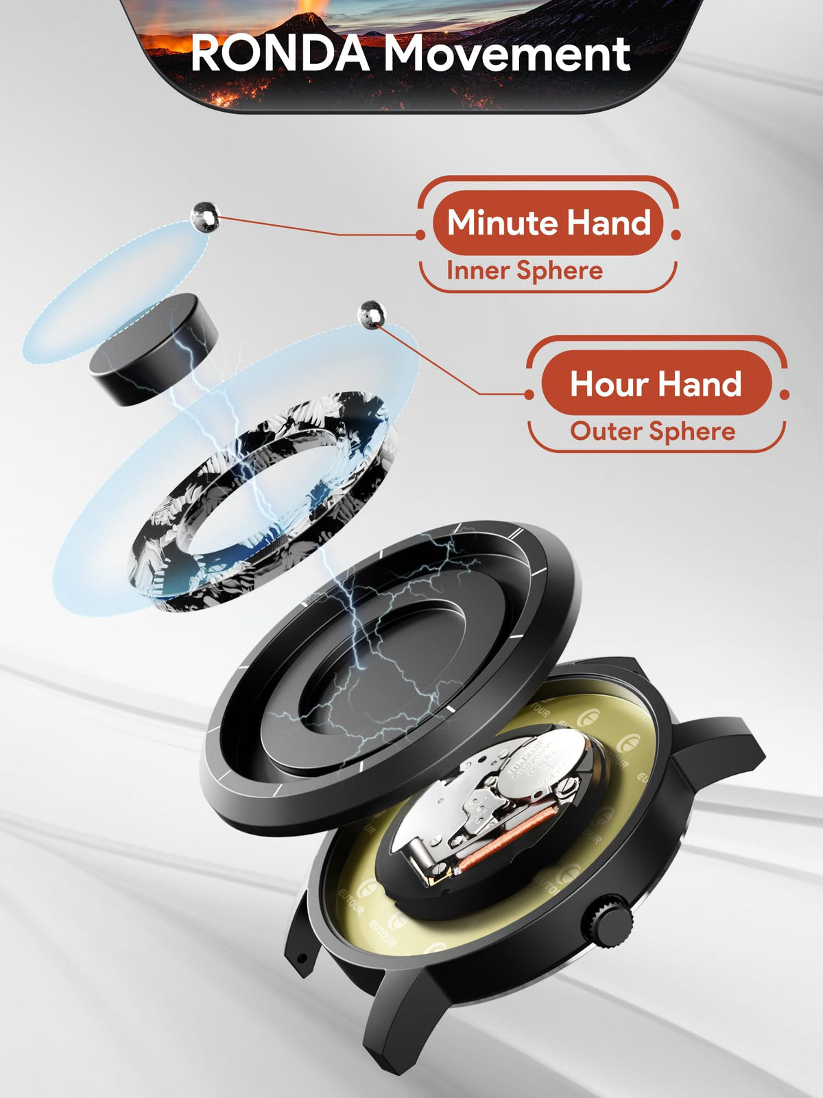 Magnetic Quartz Watch with Stainless Steel Band S986230