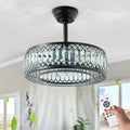 20" Black Crystal Ceiling Fan with Lights R187948
