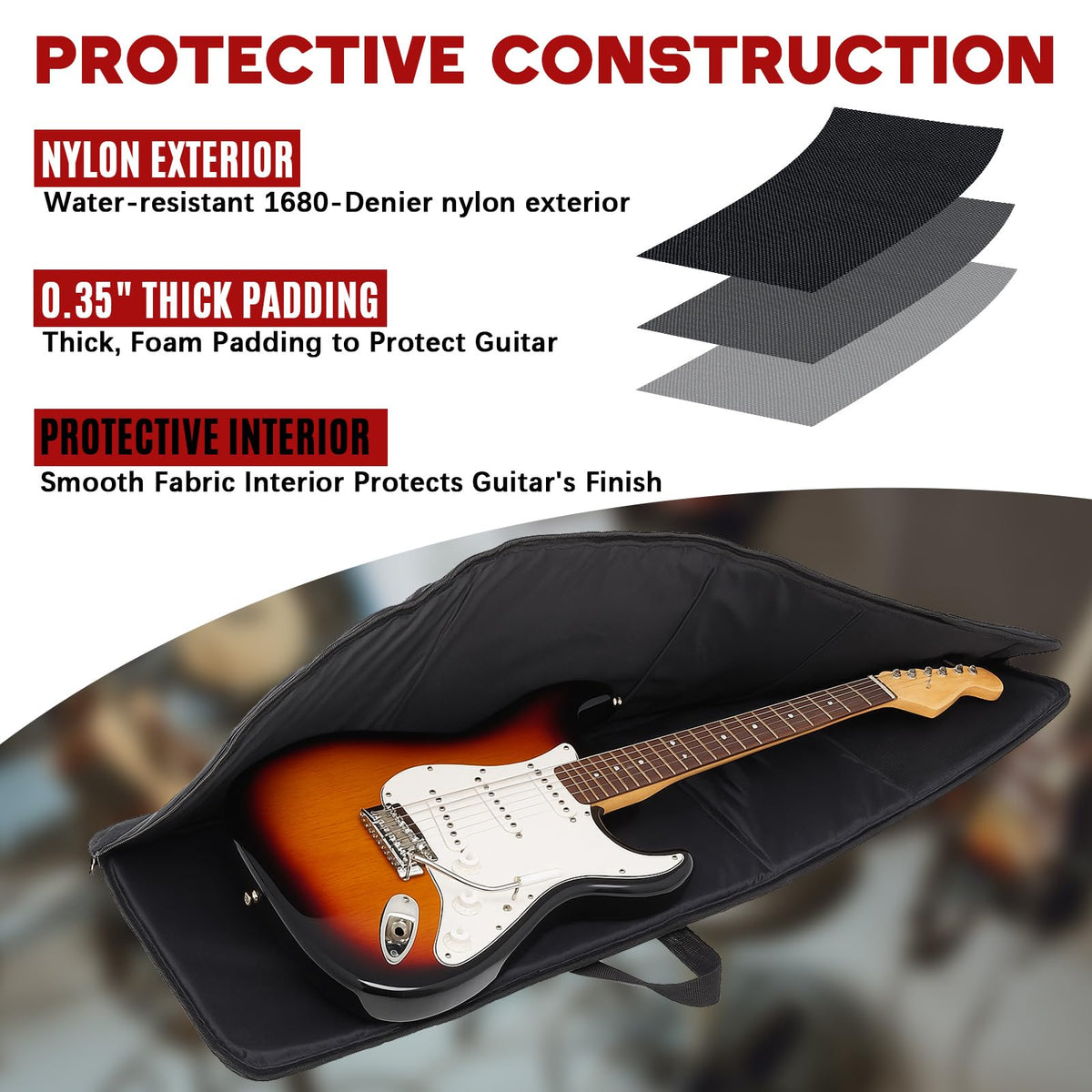 Foam Padded Guitar Gig Bag D711