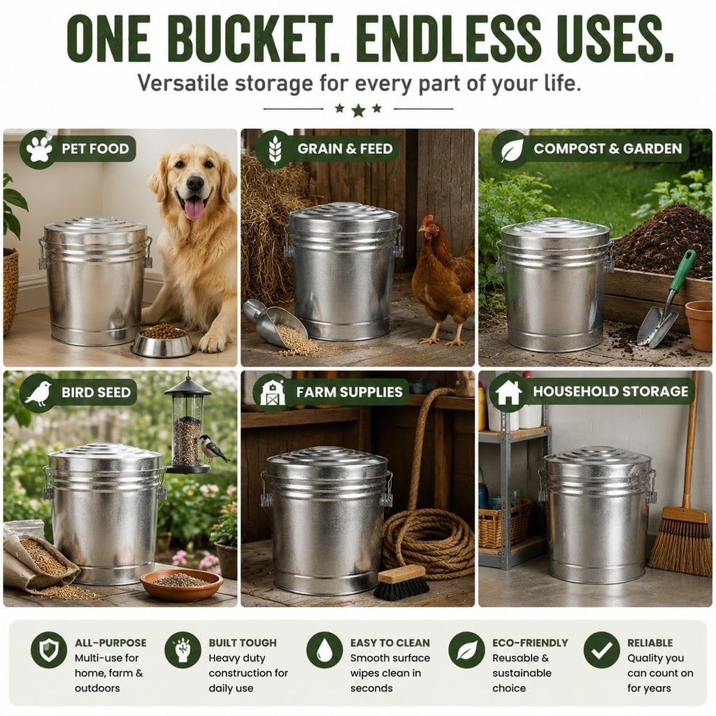 6-Gallon Galvanized Steel Storage Can with Lid S991756