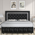 Full Size Faux Leather Platform Bed with Diamond Headboard X5054