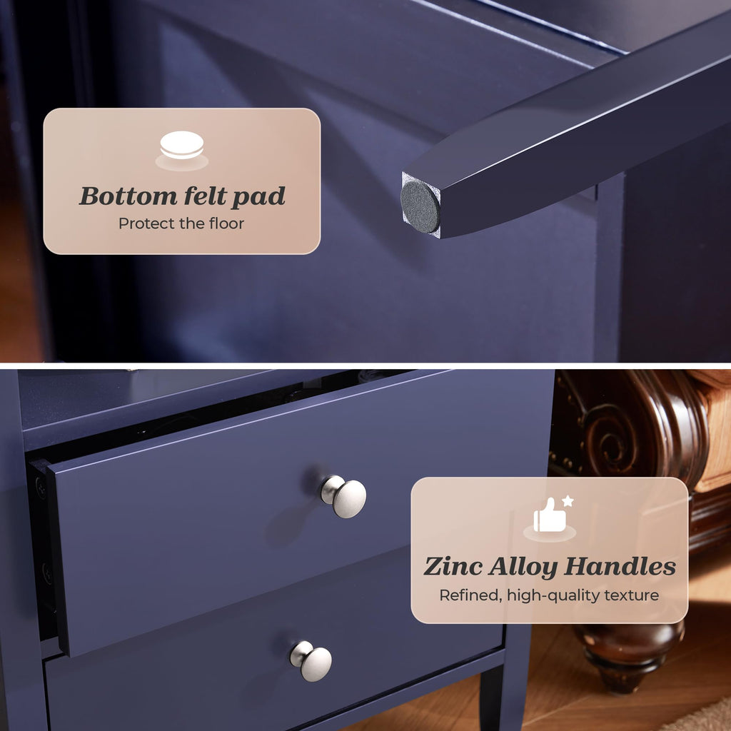 Blue Nightstand Set of 2 V110797