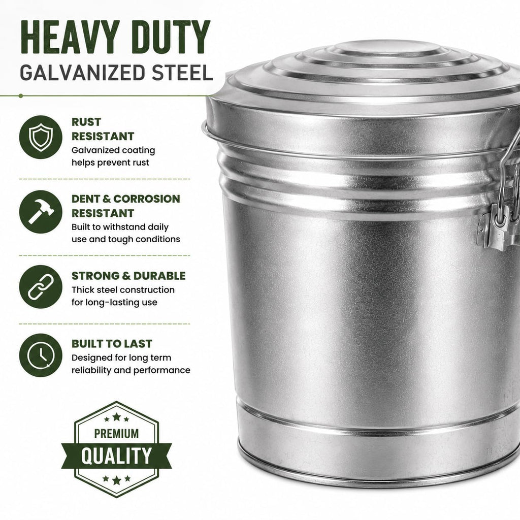 6-Gallon Galvanized Steel Storage Can with Lid S991756