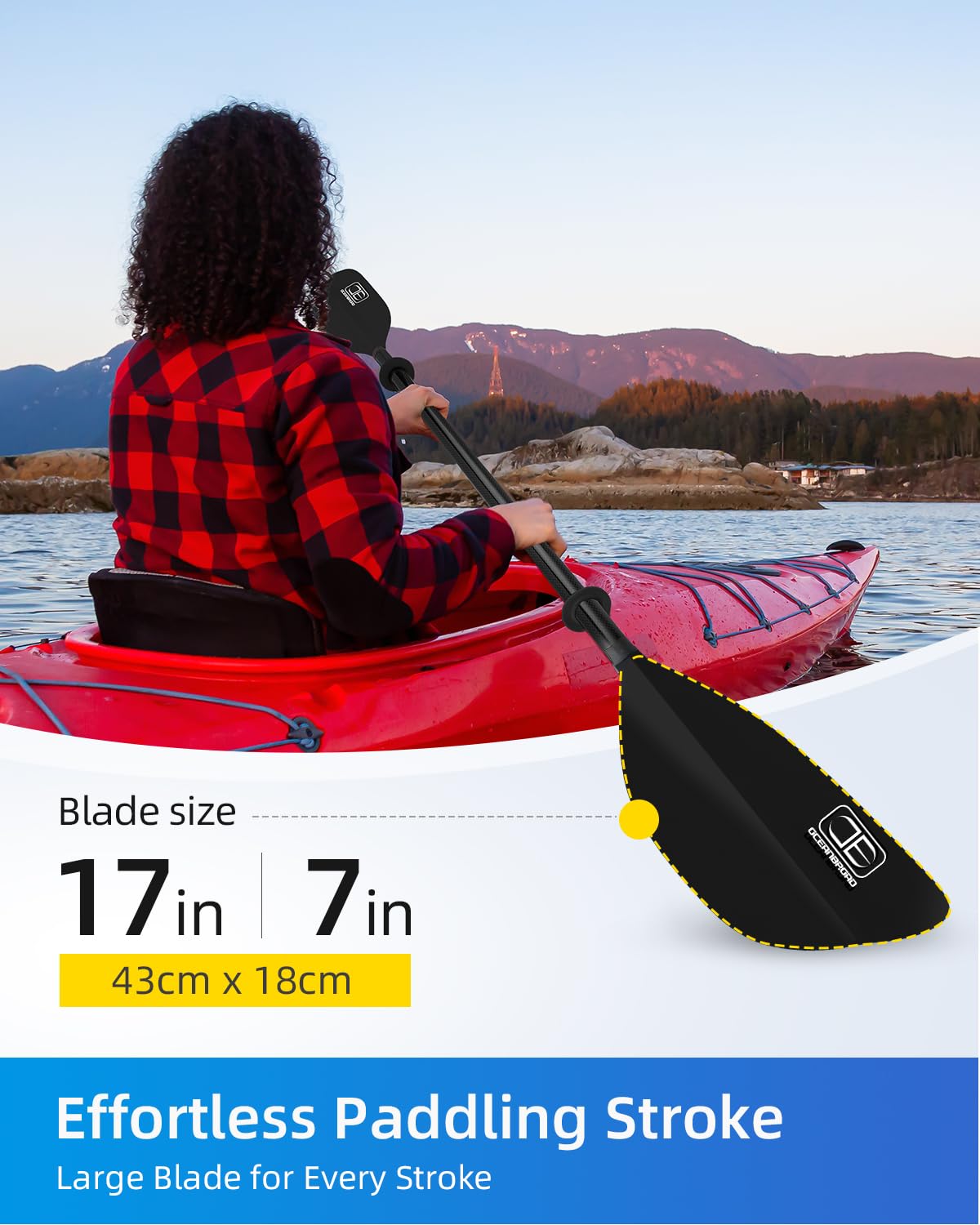 4 Pieces Carbon Fiber Kayak Paddle T340