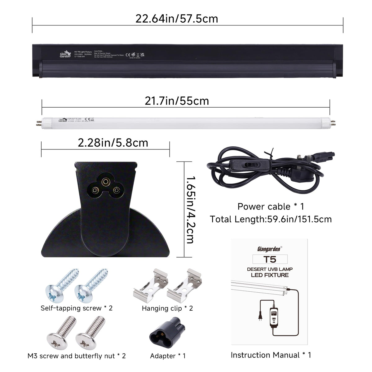 23-Inch 24W UVB Reptile Lighting Combo Kit H999