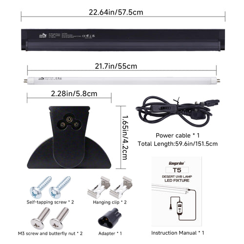 23-Inch 24W UVB Reptile Lighting Combo Kit H999