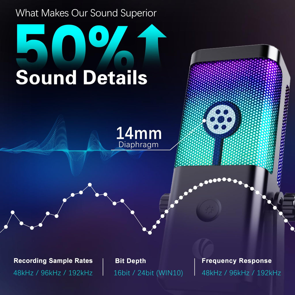 Black USB Condenser Microphone with Boom Arm P3908