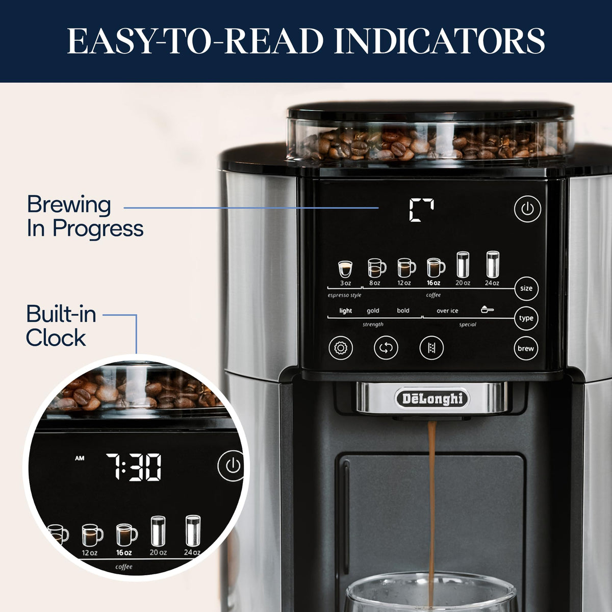 Drip Coffee Maker with Built-In Grinder N2296