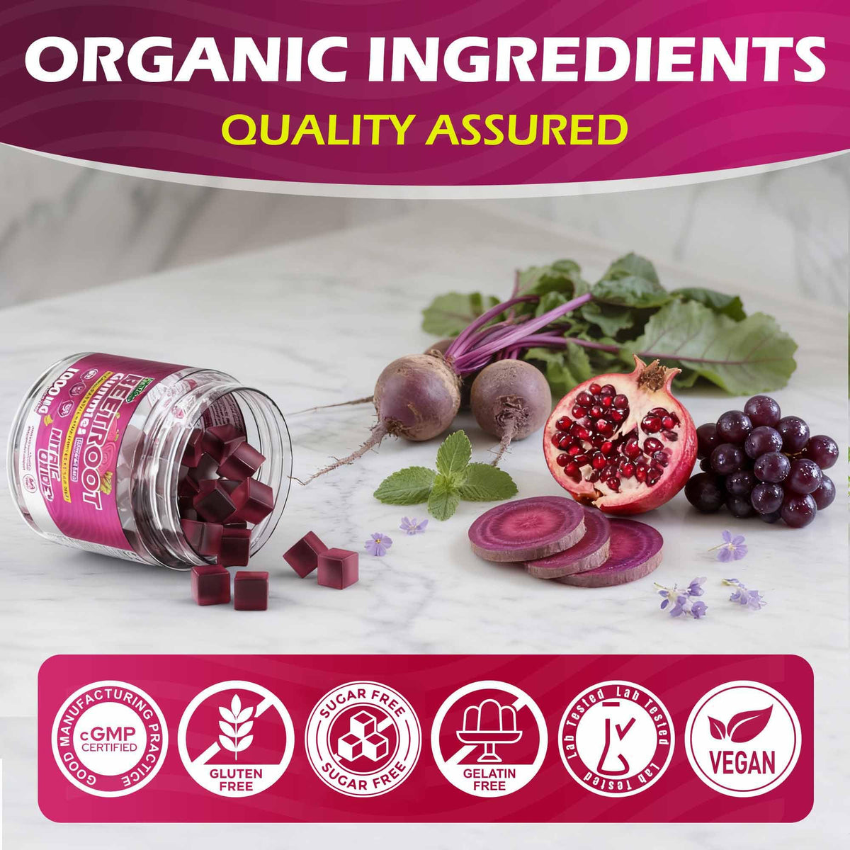 Beet Root Gummies with L-Citrulline & L-Arginine, Sugar Free G63326
