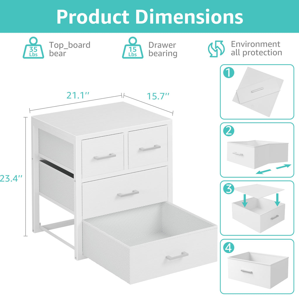 White 4 Drawer Dresser D512223