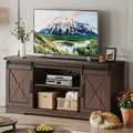 Farmhouse TV Stand with Sliding Barn Doors R69985