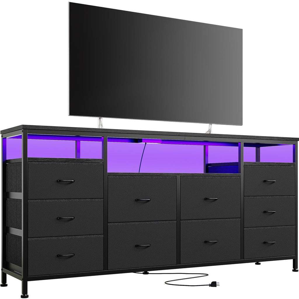 Black 10 Drawer Dresser TV Stand W921537