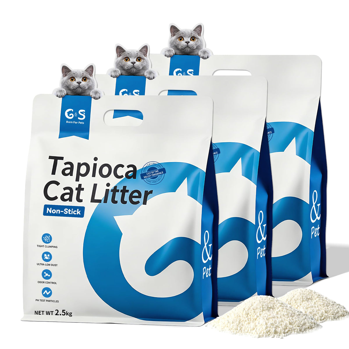 Tapioca Cat Litter Rapid Clumping 5.5lb × 3 Bags Z3027