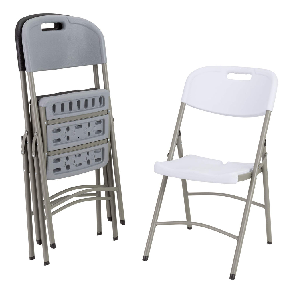 White Plastic Folding Chairs Set of 4 Q6213