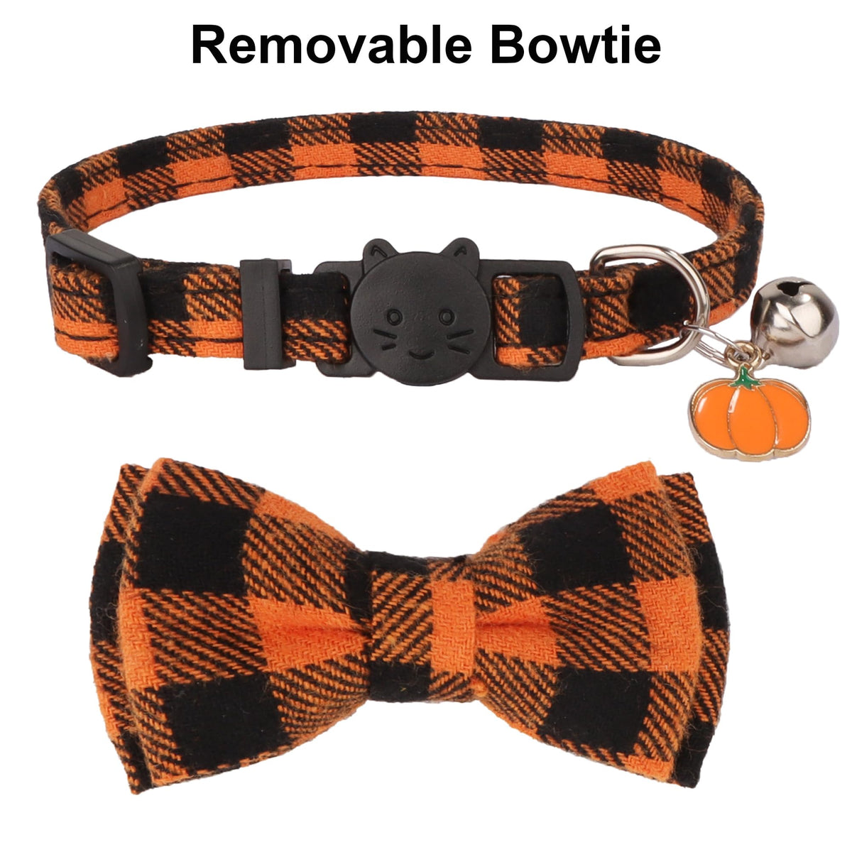 Orange Plaid Cat Collar P621