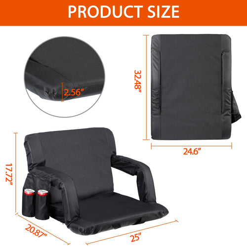 2 Pack Folding Bleacher Chairs with Cushion C388070