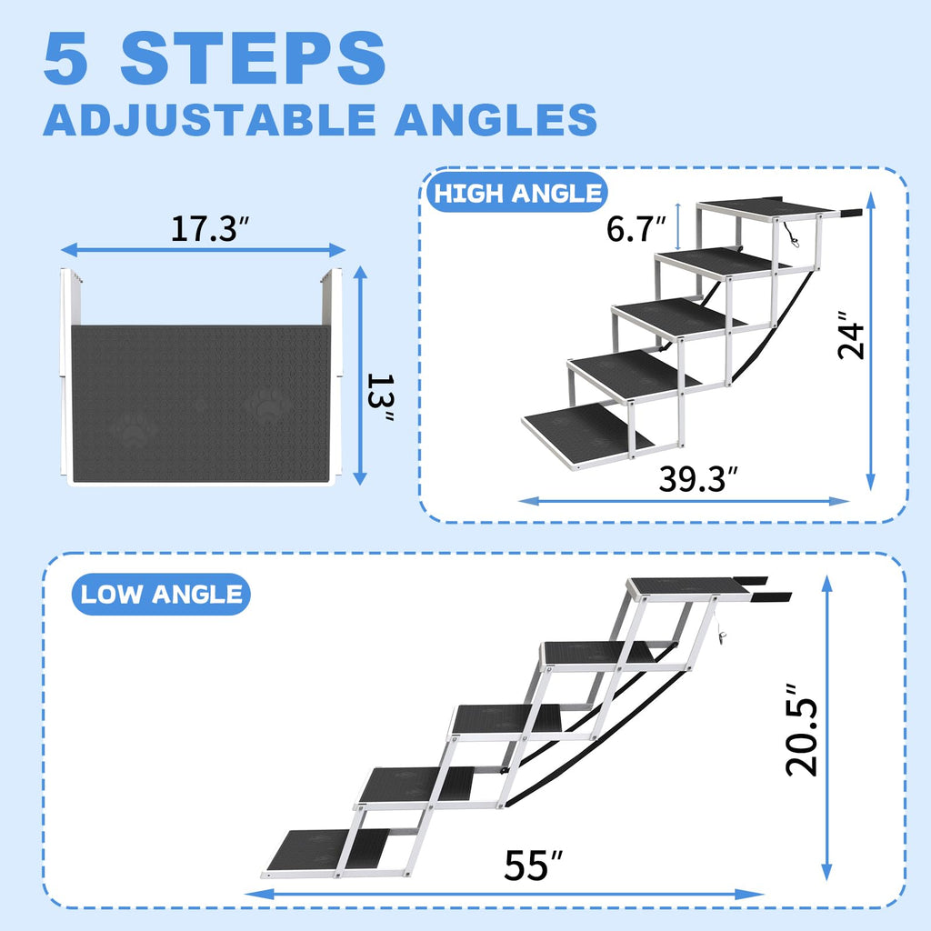 5-Step Foldable Non-Slip Plastic Dog Steps R76563