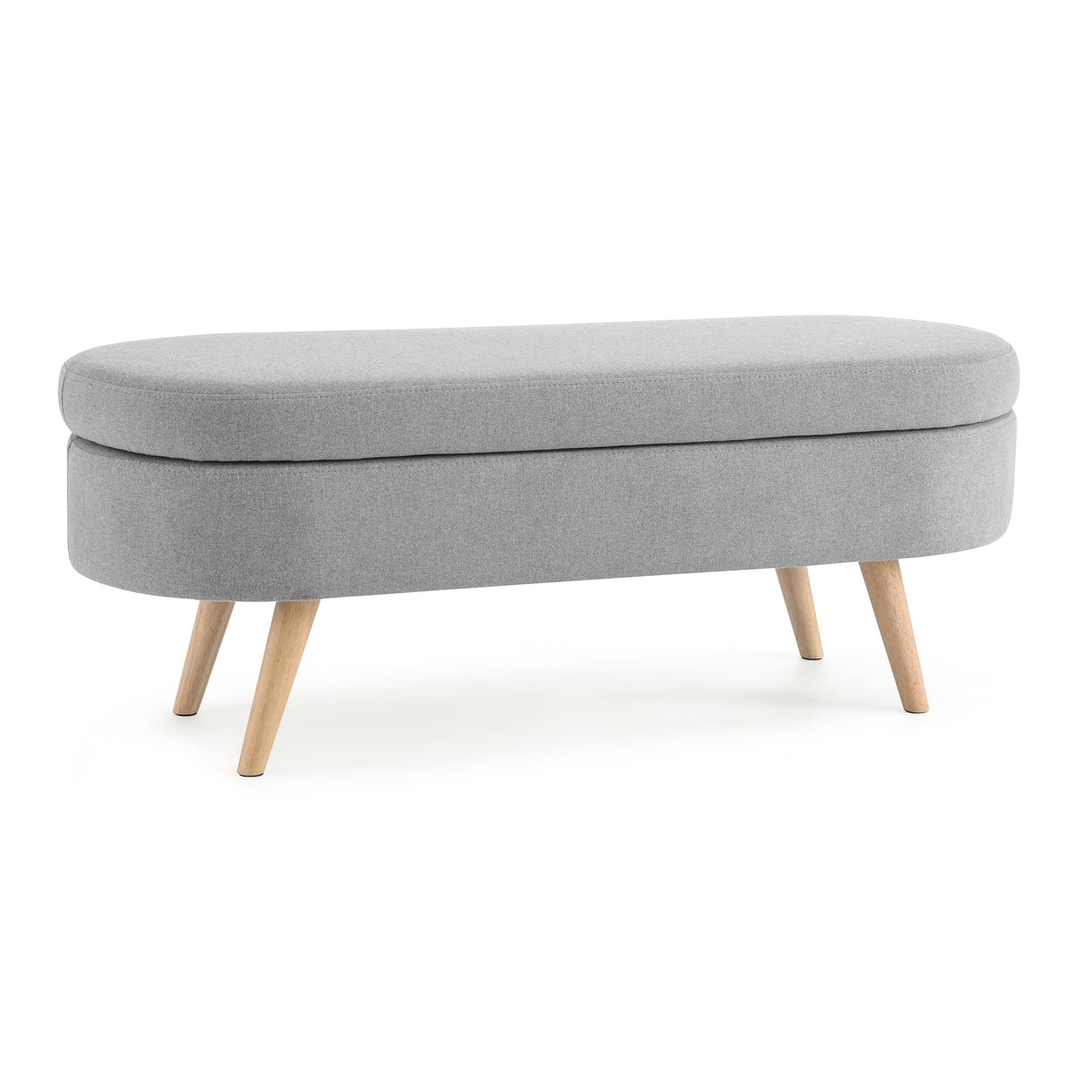 Oval Storage Bench with Rubber Wood Legs A73486