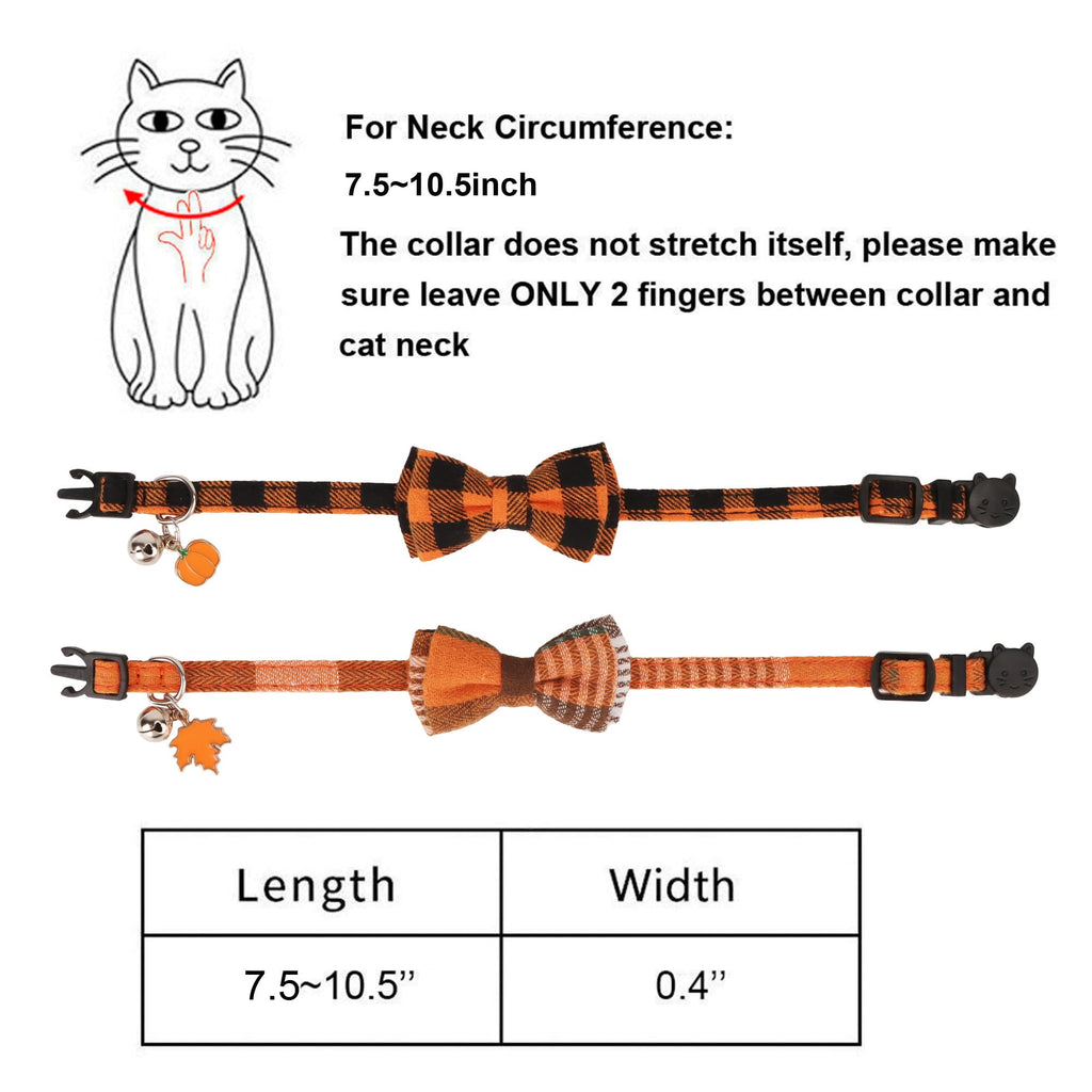 Orange Plaid Cat Collar P621