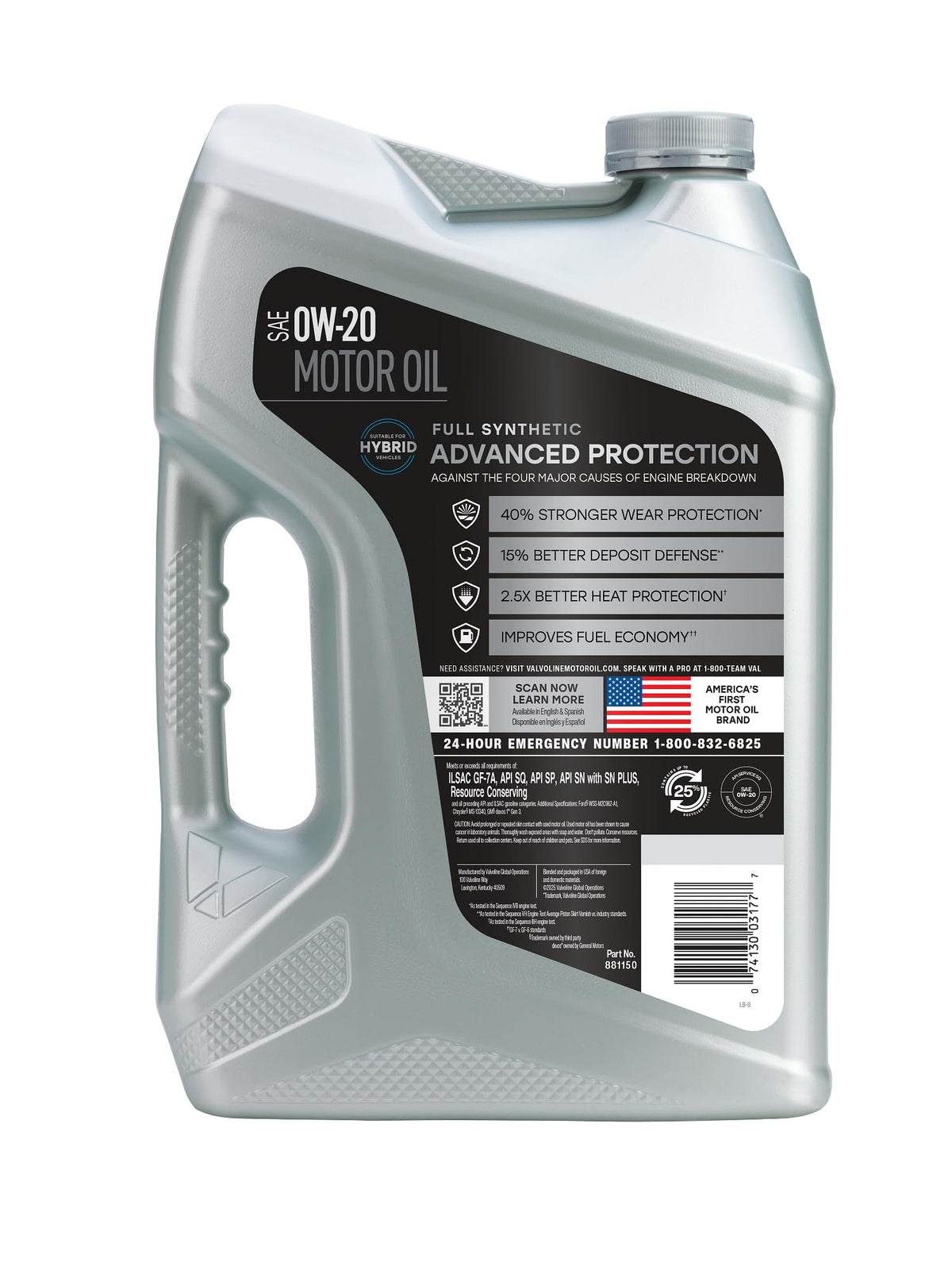 Full Synthetic 0W-20 Motor Oil 5 QT L3140