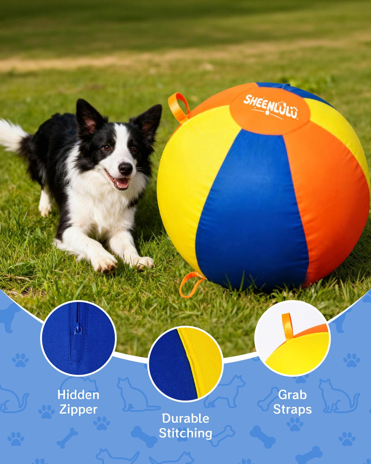 22" Dog Herding Ball with Straps B276205