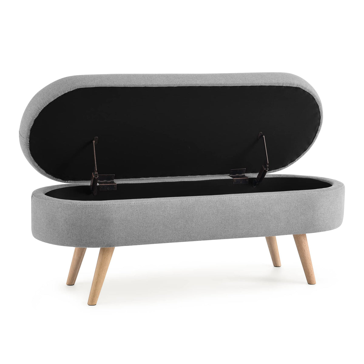 Oval Storage Bench with Rubber Wood Legs A73486
