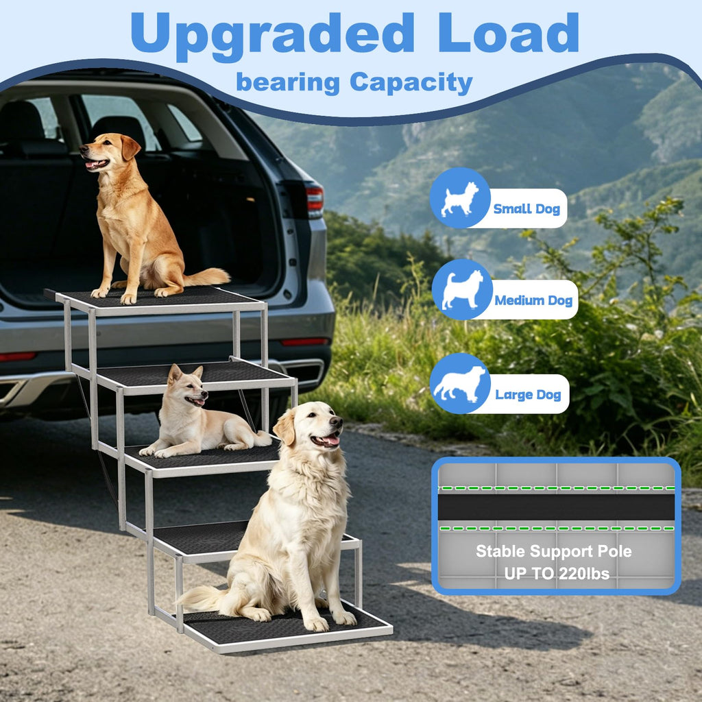 5-Step Foldable Non-Slip Plastic Dog Steps R76563