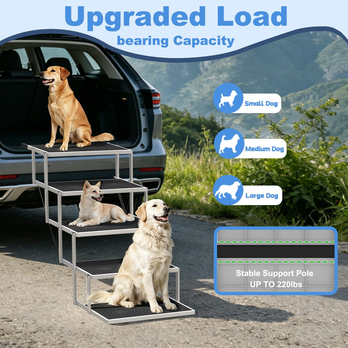 5-Step Foldable Non-Slip Plastic Dog Steps R76563