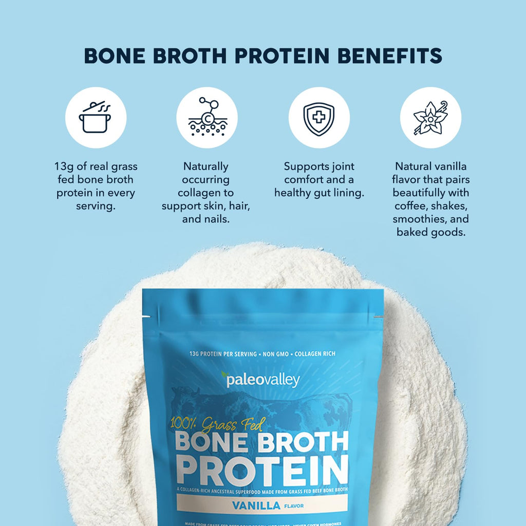 Grass Fed Bone Broth Protein Powder Vanilla O9870
