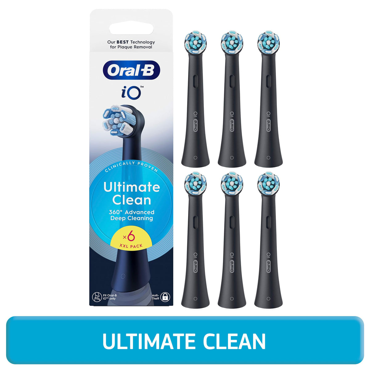 Black Replacement Toothbrush Heads W365459
