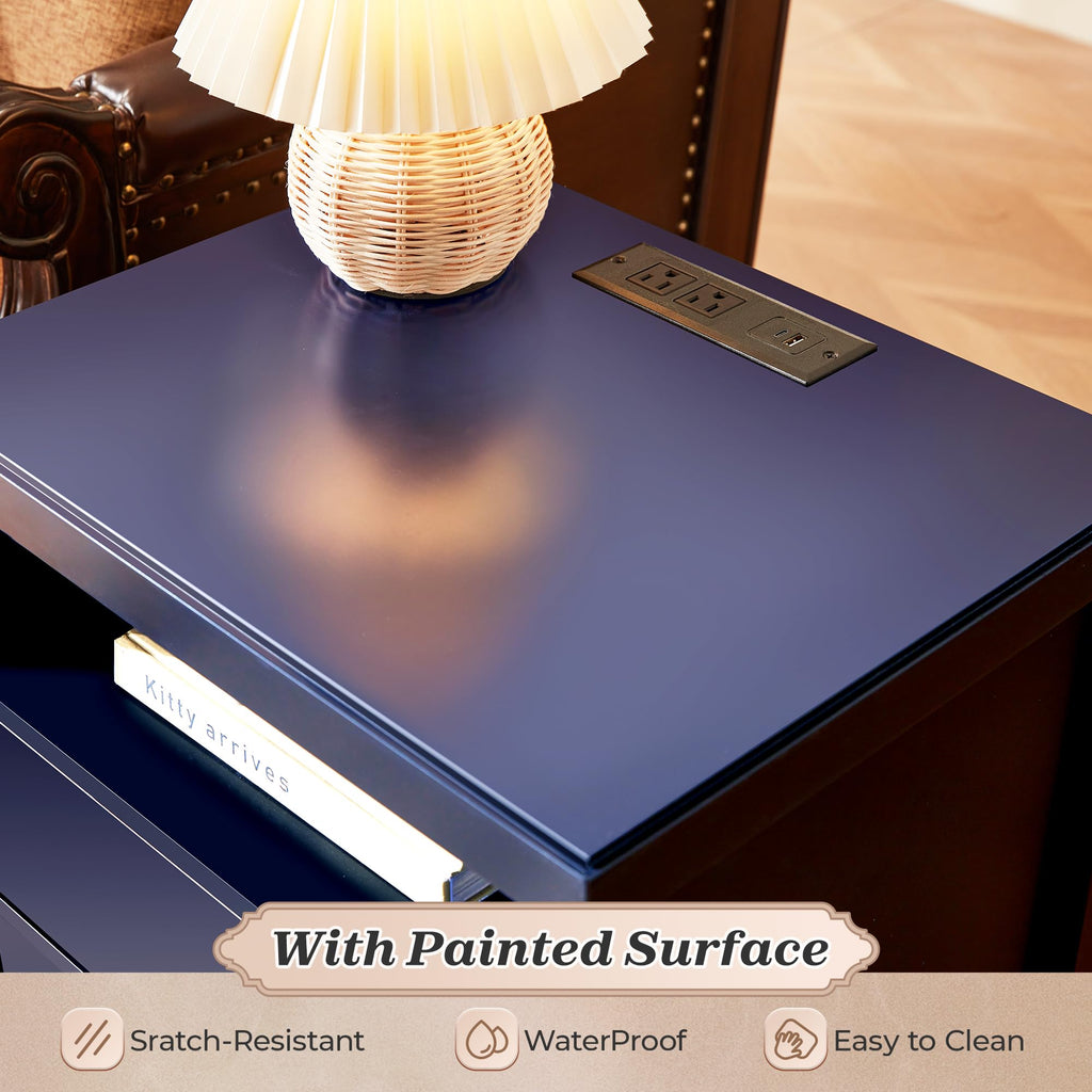 Blue Nightstand Set of 2 V110797