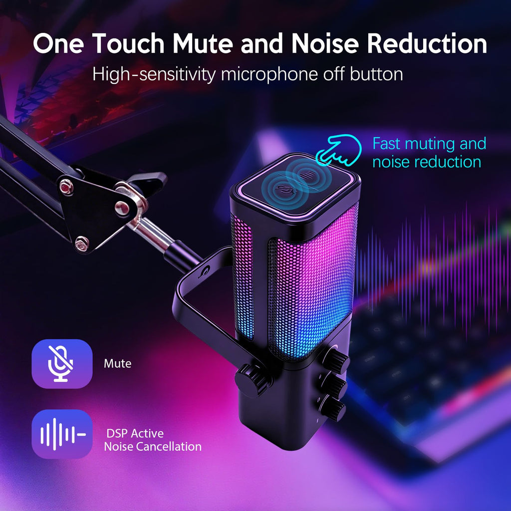 Black USB Condenser Microphone with Boom Arm P3908