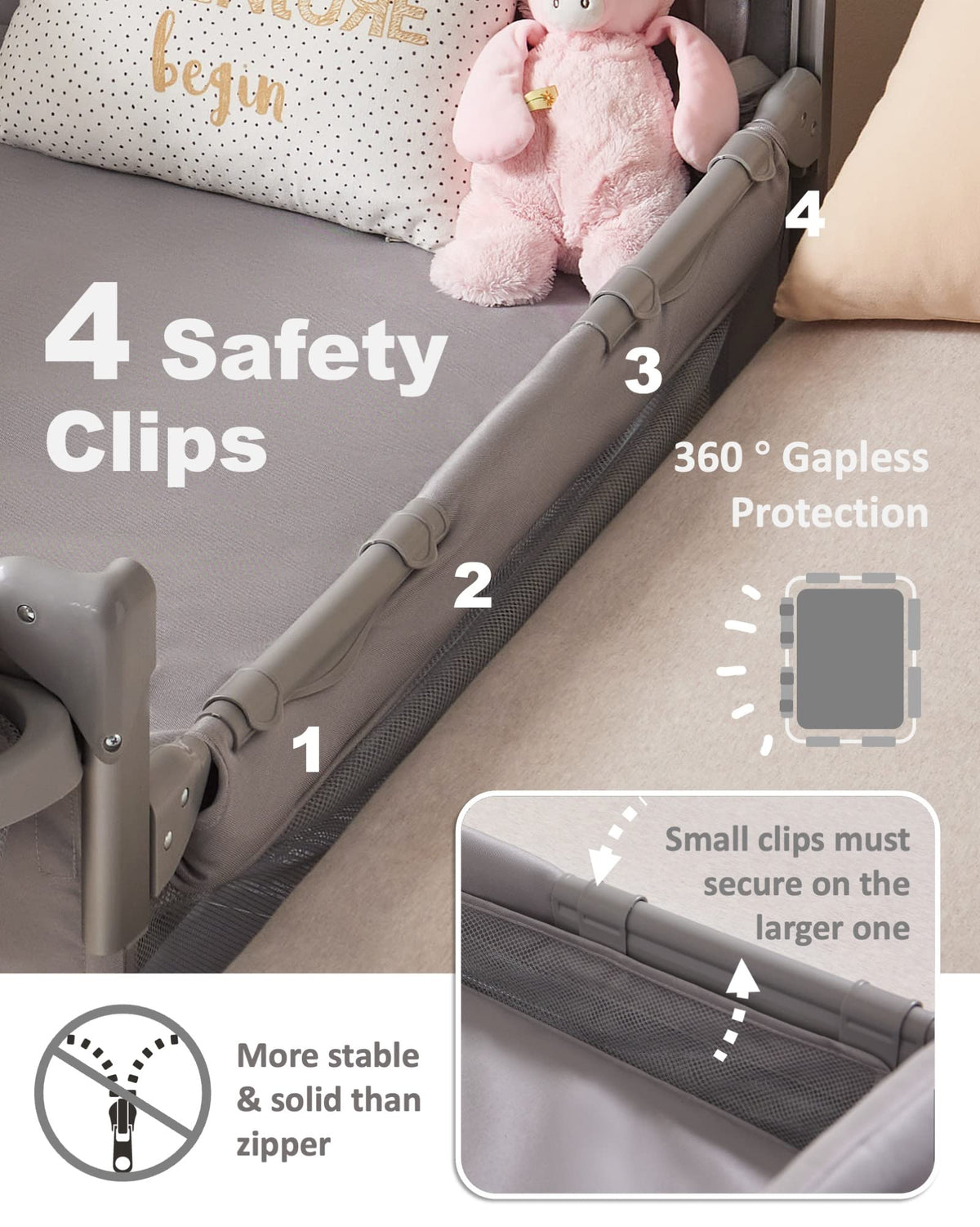 4 in 1 Baby Bassinet Bedside Sleeper Q311