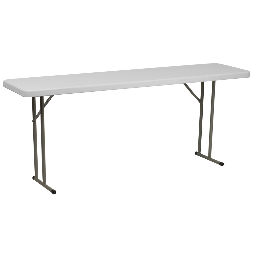 10 Pack 6-Foot Granite White Plastic Folding Table F63076
