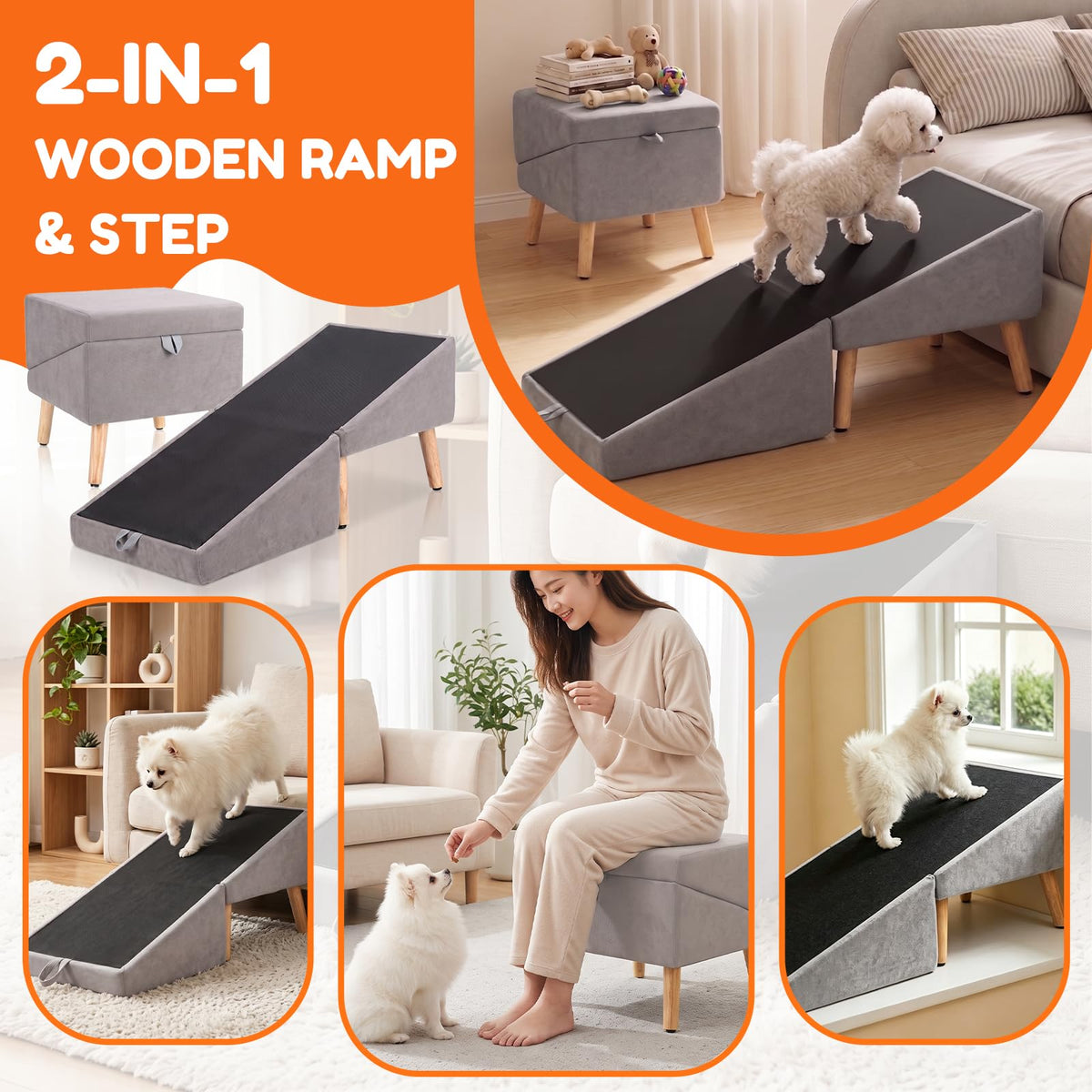 Foldable Dog Ramp Gray C372