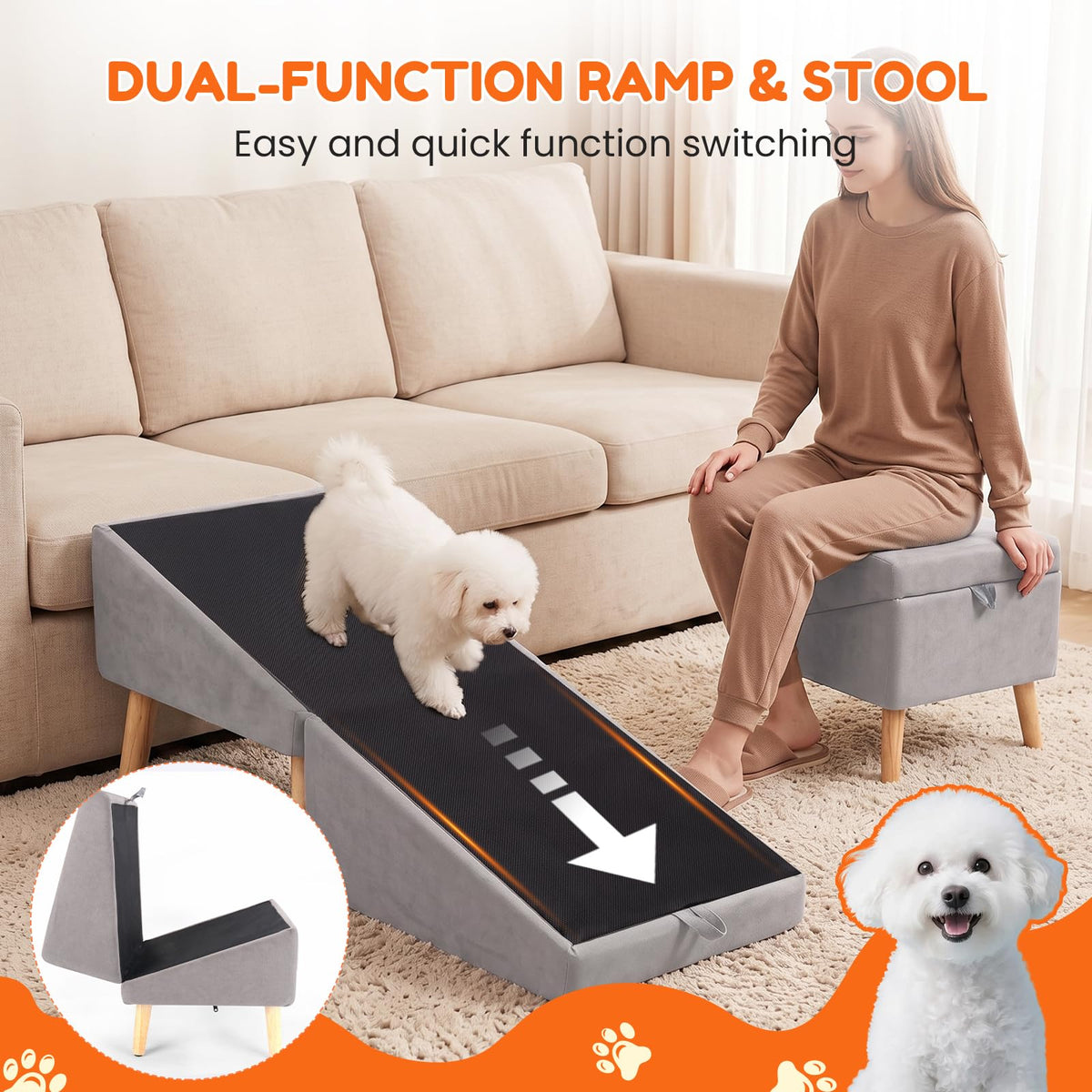 Foldable Dog Ramp Gray C372