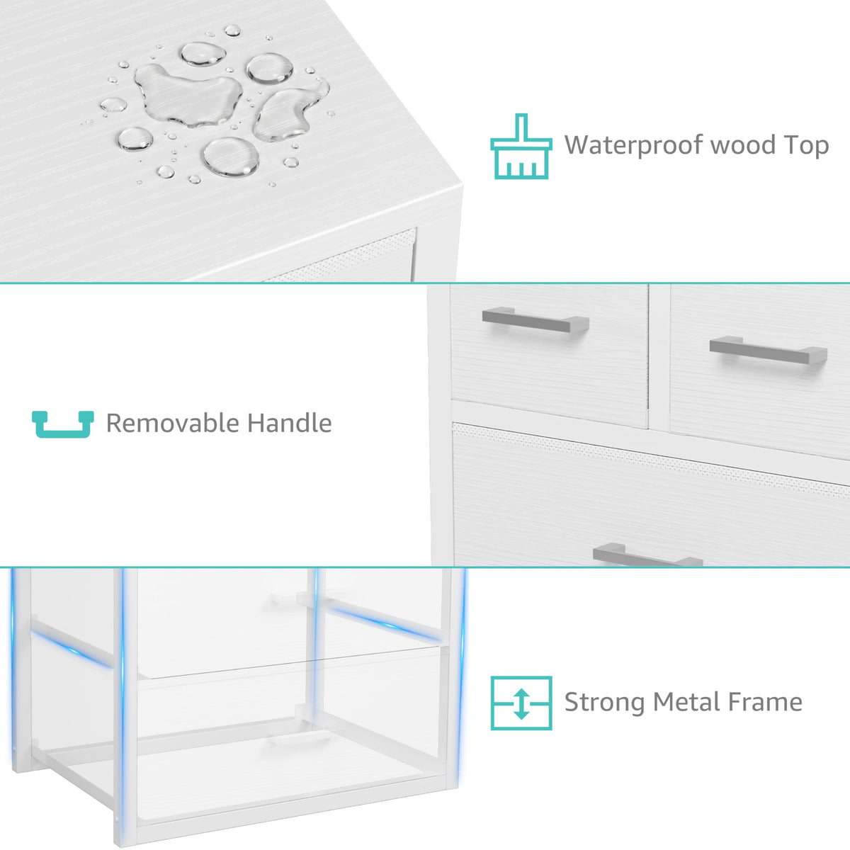 White 4 Drawer Dresser D512223