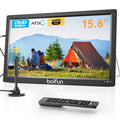 15.6" Portable TV DVD Combo with Antenna, FM Radio, 5000mAh Battery, Black W1489