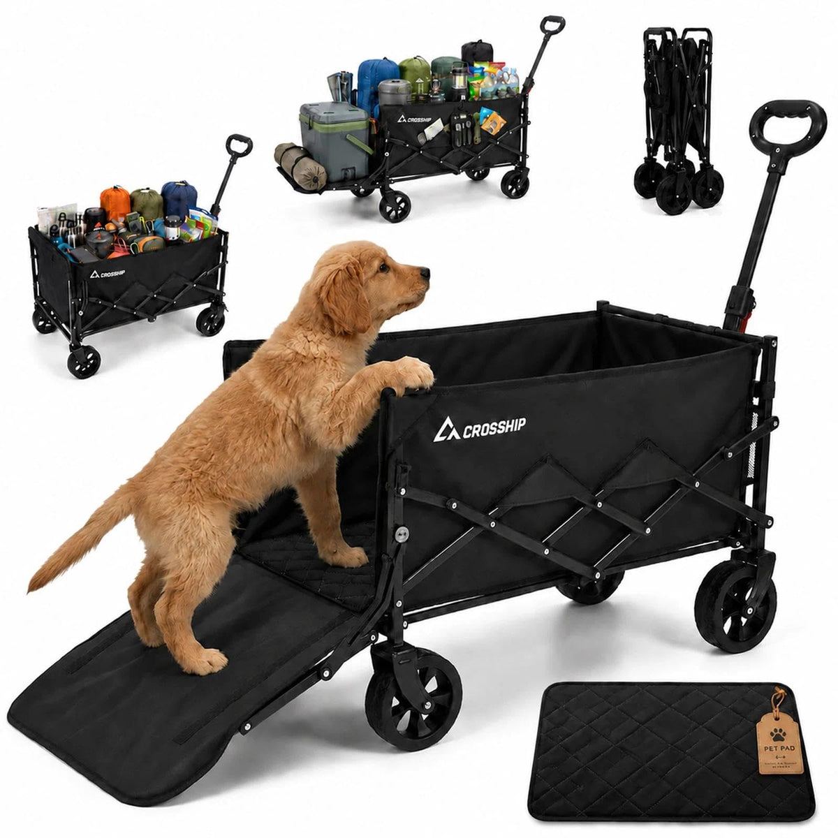 Folding Pet Wagon with Pet Pad M5672