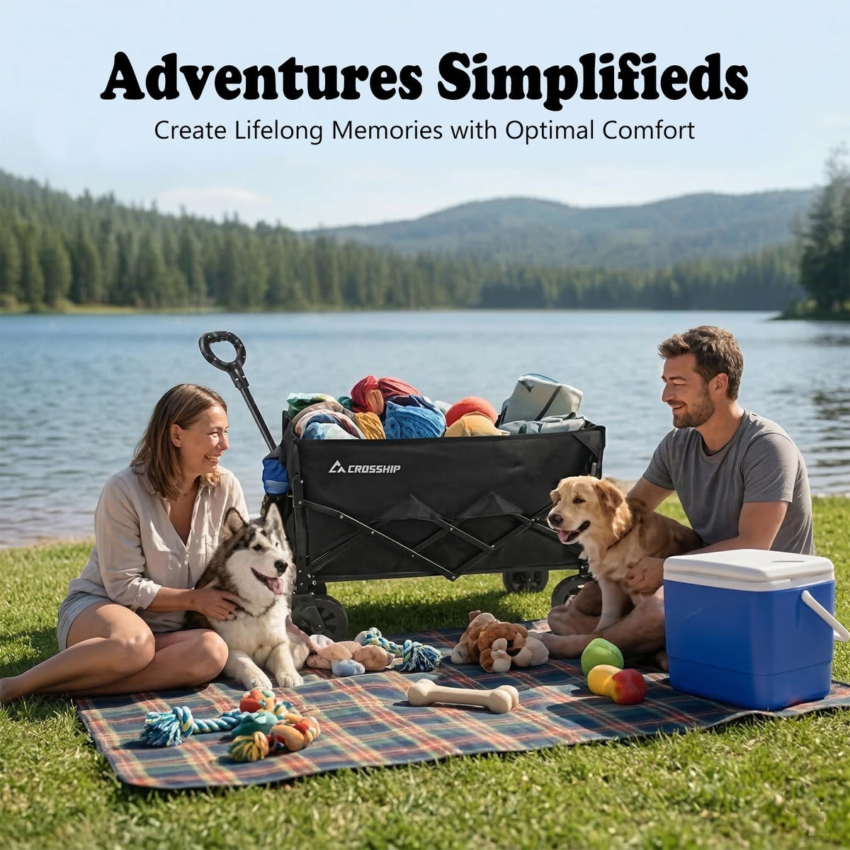 Folding Pet Wagon with Pet Pad M5672