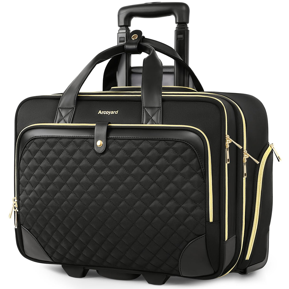 Rolling Laptop Bag with Wheels, 17 Inch Waterproof Black K348706