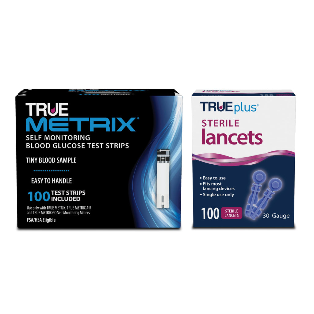 Glucose Test Strips 100 Count, 30G Lancets 100 Count Q695