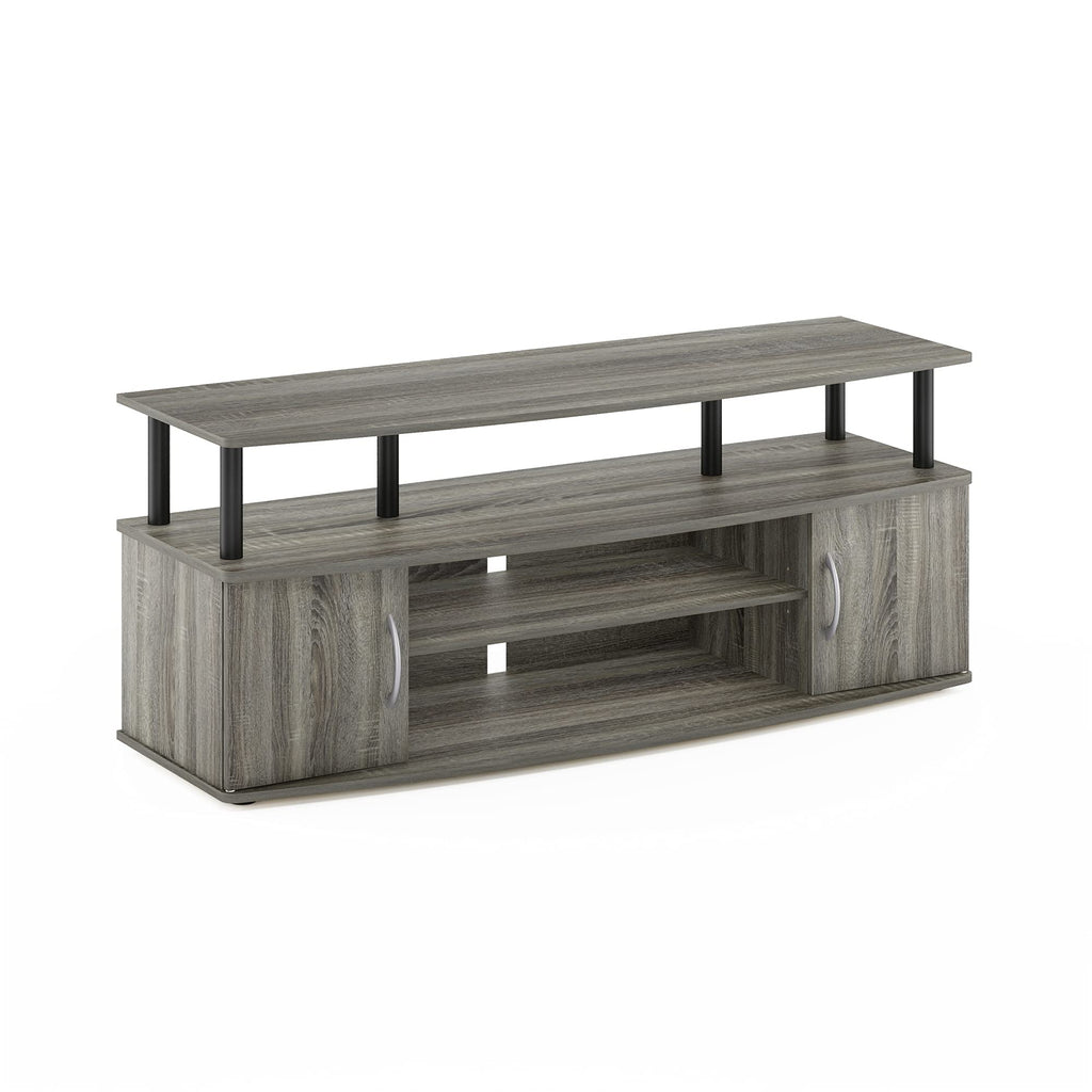 French Oak Grey/Black Entertainment Stand for TV Up to 55 Inch V398