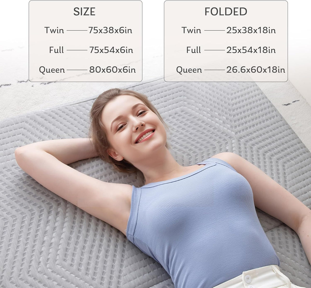 6 inch Twin Memory Foam Folding Mattress F89412