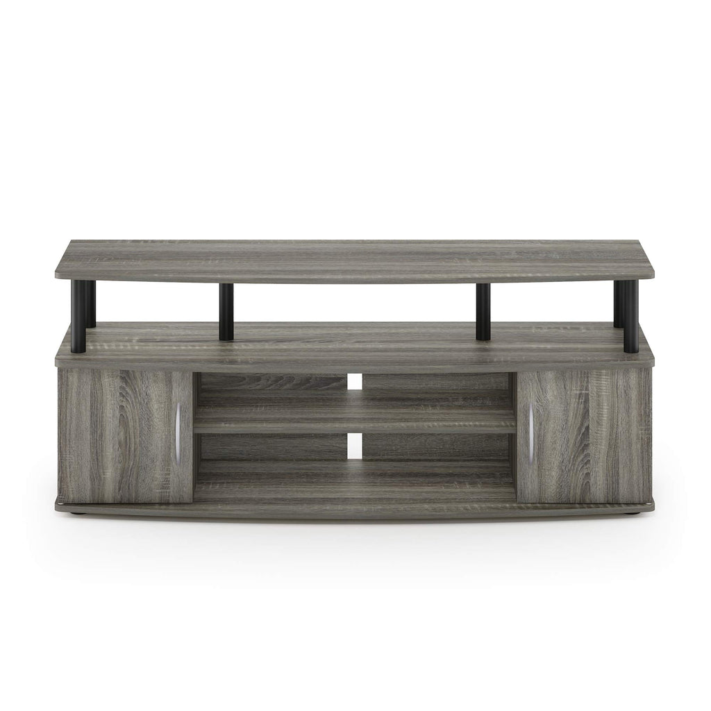 French Oak Grey/Black Entertainment Stand for TV Up to 55 Inch V398